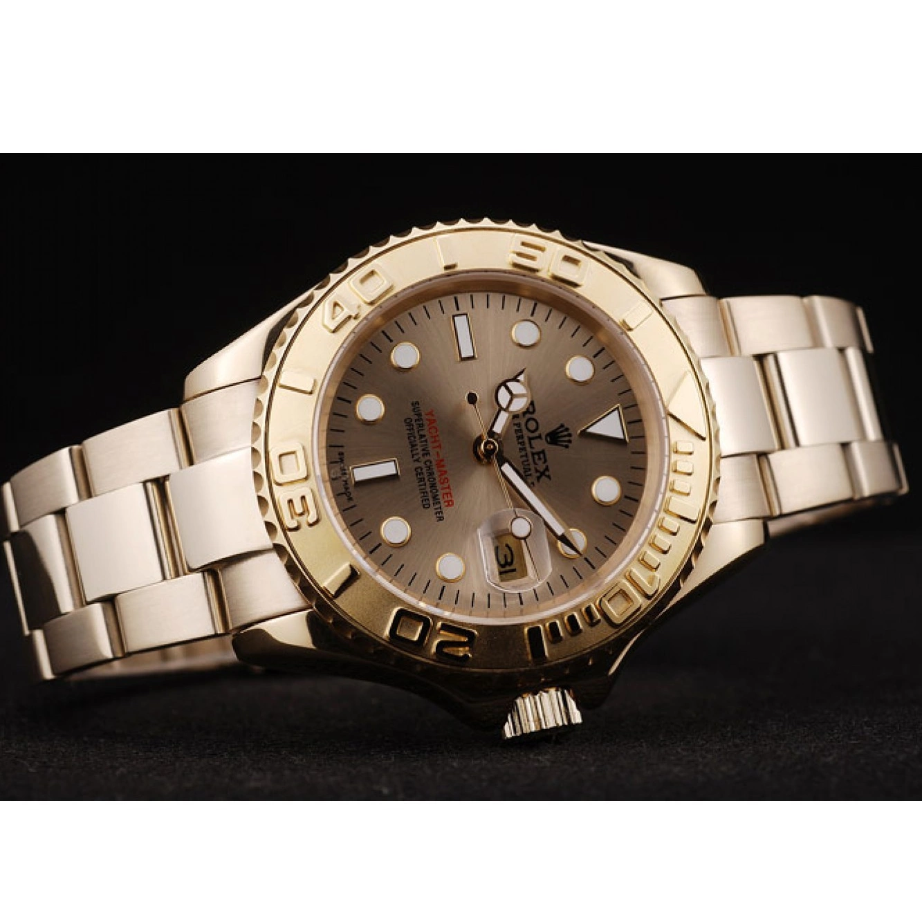 Aaa replica watch Master Bezel Dial Yacht 98232 Rolex Gold Gold 0730